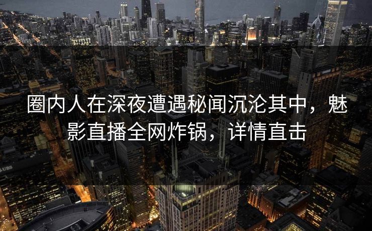 圈内人在深夜遭遇秘闻沉沦其中，魅影直播全网炸锅，详情直击